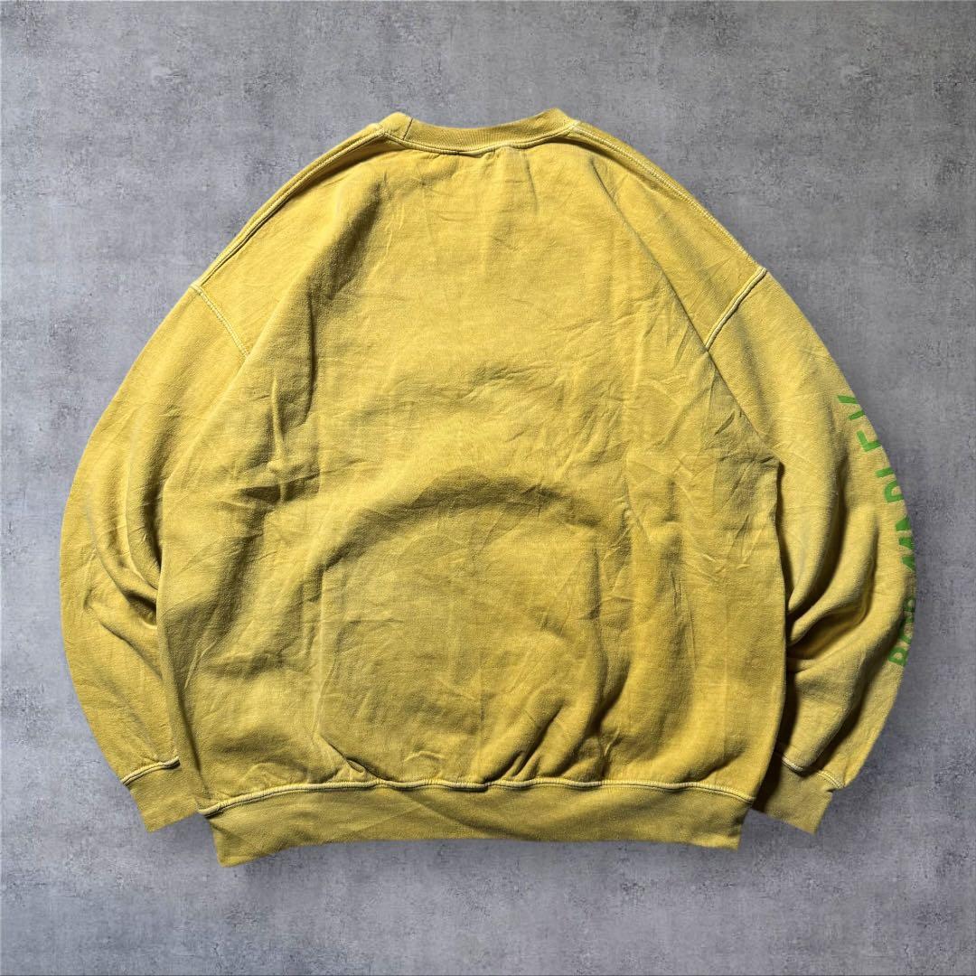 2384古着ZIONボブ・マーリースウェット雰囲気系好デザインマスタードイエロー