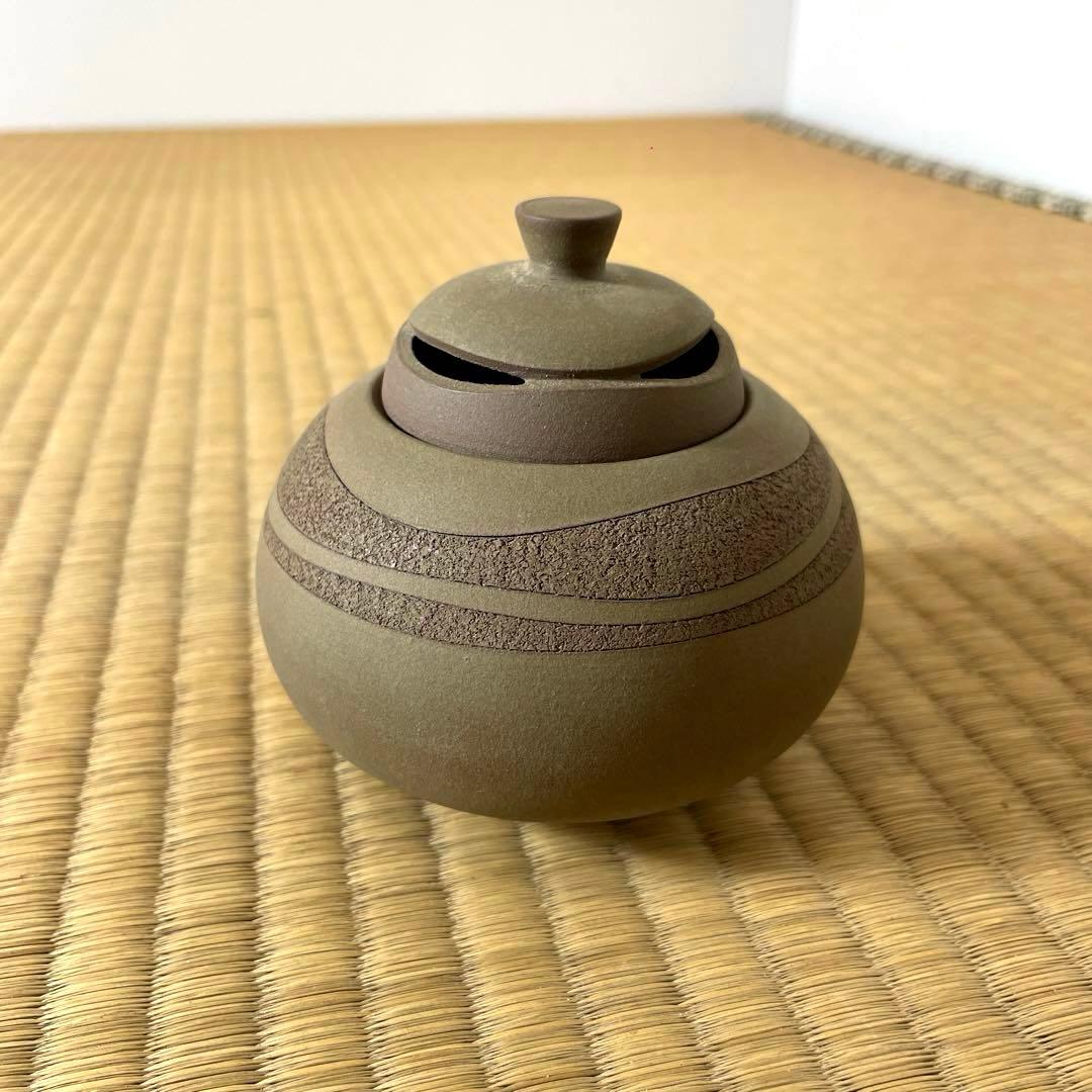 #XG451 陶芸家・市野雅彦・彩泥・香炉・共箱栞付・骨董・アンティーク・香道