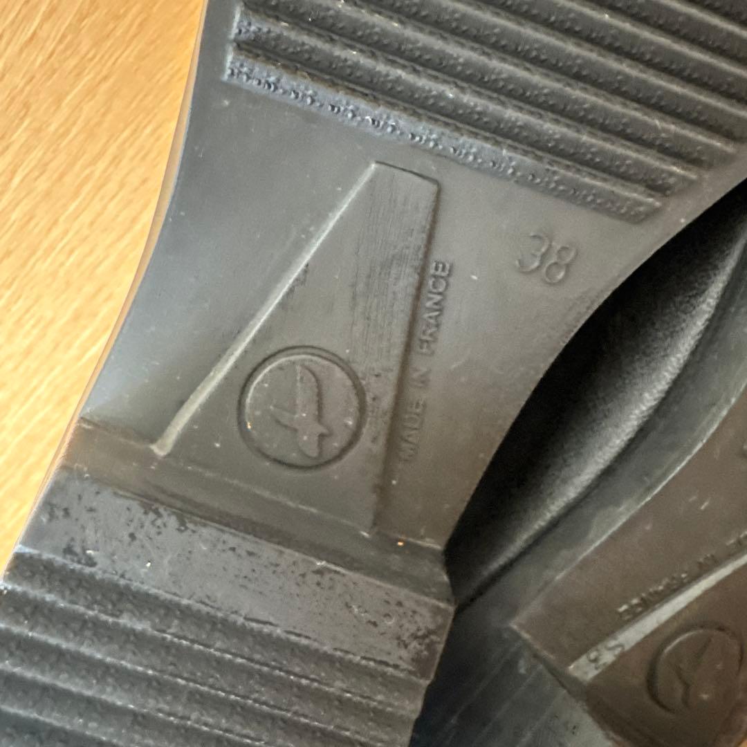 AIGLE 黒 レインブーツ サイドタブ付き