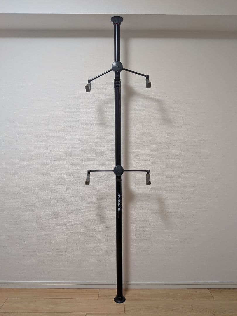 自転車 ディスプレイスタンド 突っ張り棒 高さ調整可