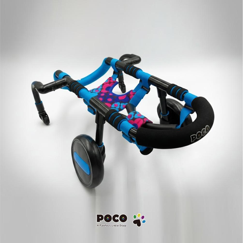 愛犬４輪歩行器【サイズ調整可】×【彩色ブルー】介護・リハビリetc...