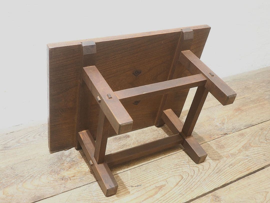 1363 アンティーク 欅のローテーブル　文机　ちゃぶ台　座卓　レトロ　古家具