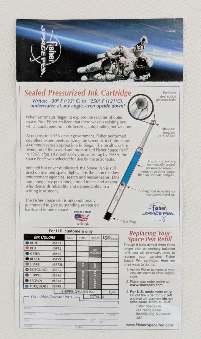 Fisher Space Pen NASA認定品