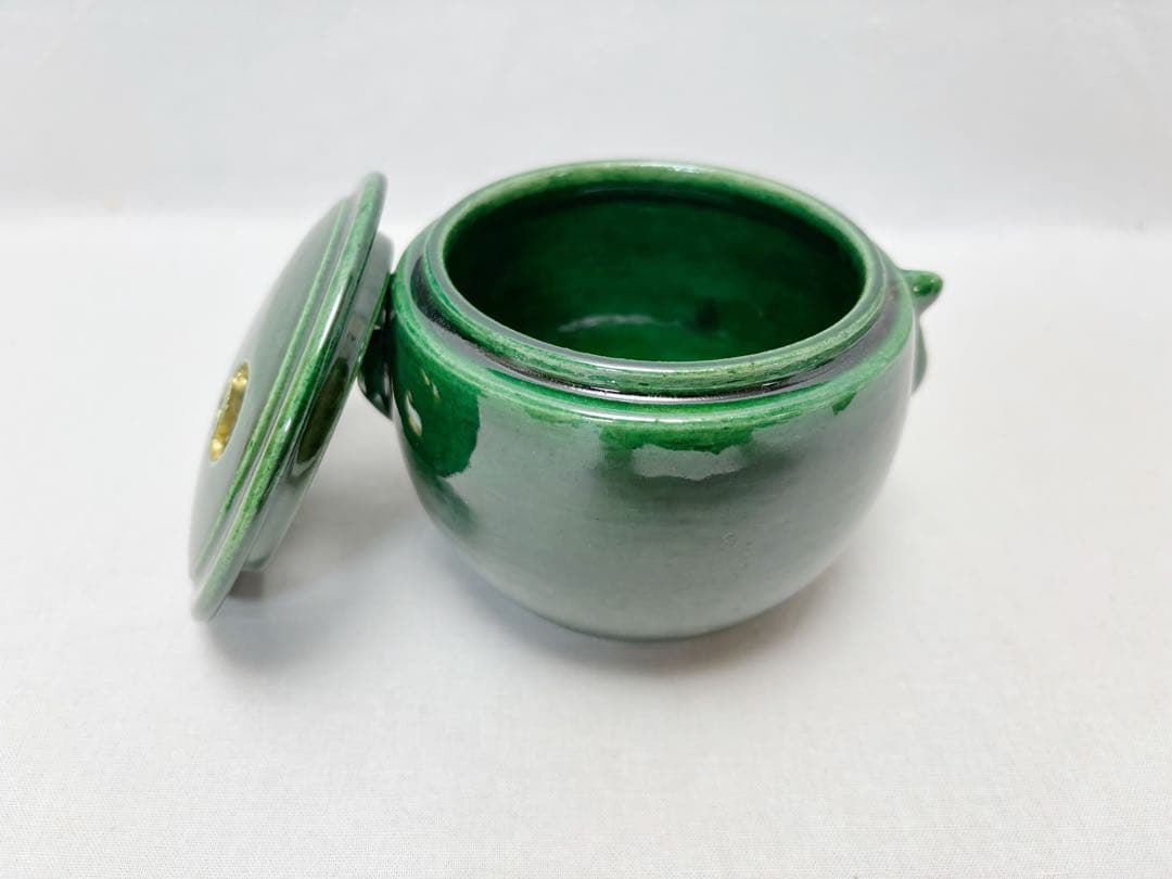 未使用 茶道具 佐々木松楽作 青楽 三ツ具足 利休忌 陶印 七事式 紙箱