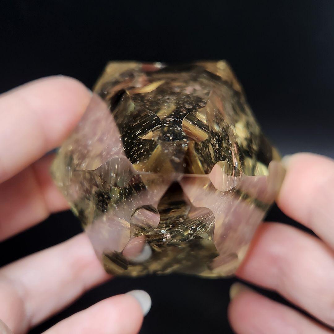 レア！【新品】天然ゼウスクオーツ ダイヤモンド置物 ★スモーキーシトリン★手彫り