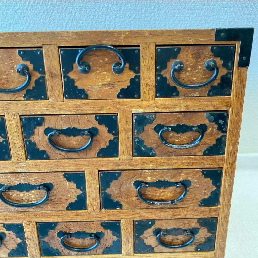 最終】小箪笥 薬箱 裁縫箱 小物棚 17杯 和モダン テレビ台 隠箱 雑貨棚