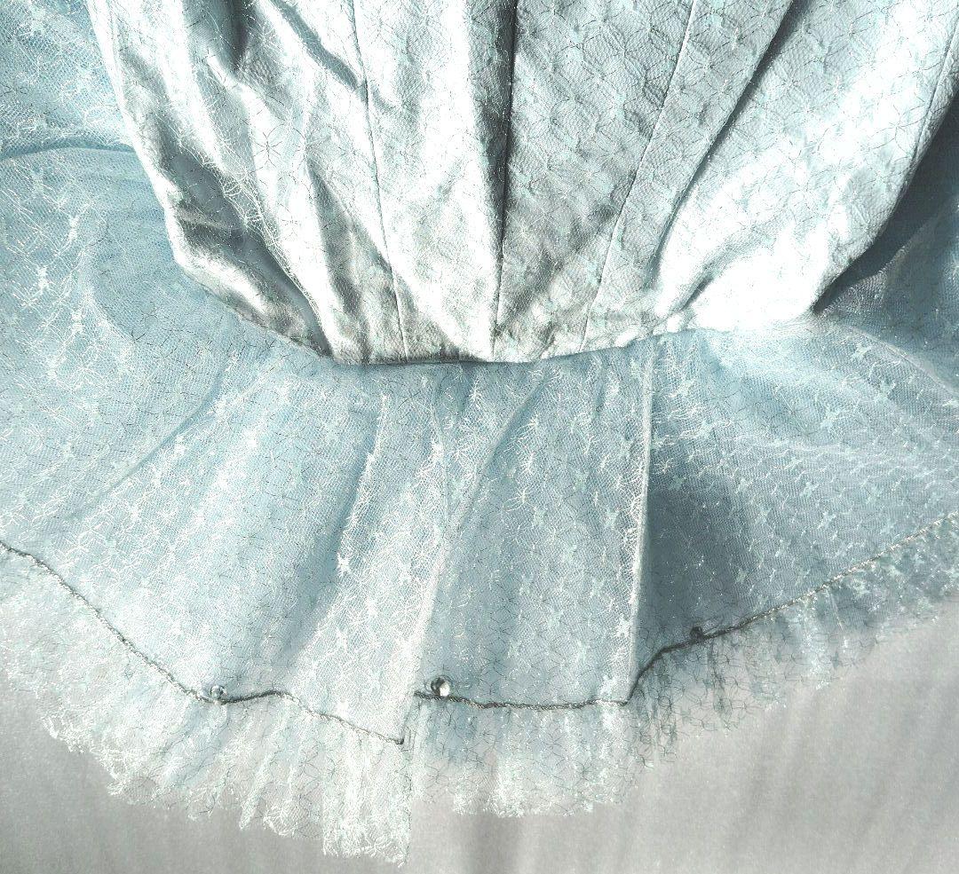 バレエ　クラシックチュチュ2着　　水色シルバーレース巾広　袖、冠付　訳あり