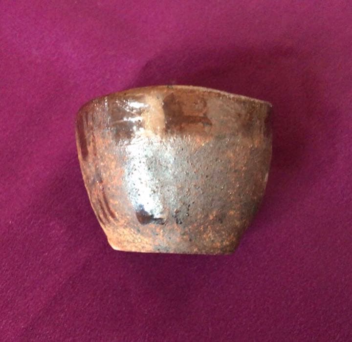 茶道具萩焼茶碗　長谷川清峰☆共箱☆おまけお猪口付き