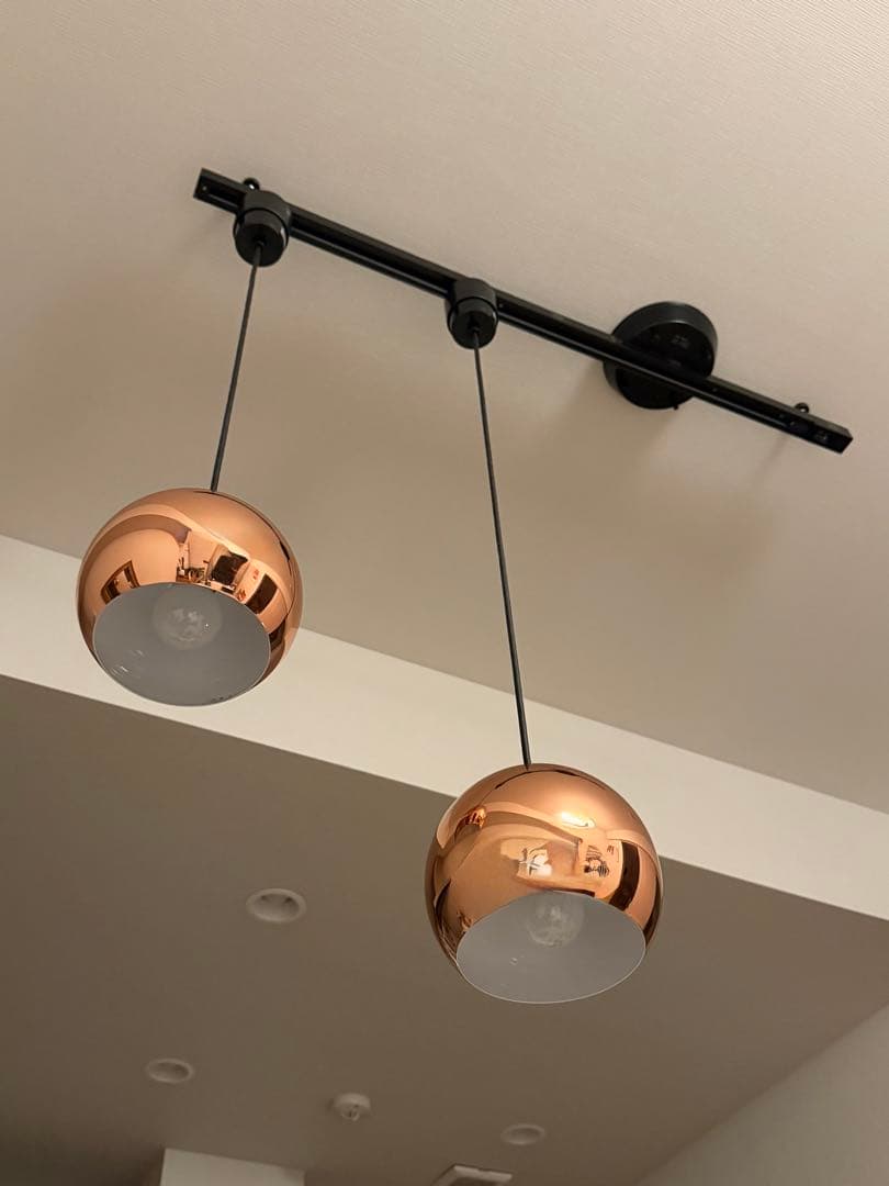 BoConcept Ball ペンダントライトゴールド（2個)&レール　セット