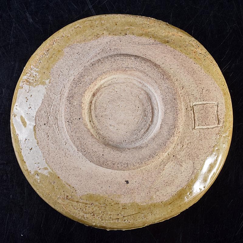 北大路魯山人作　織部焼　茶碗　共布　黒田陶々庵極め箱　M　R7647