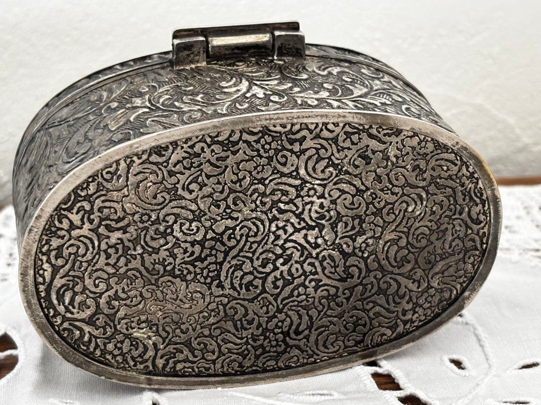 フランス　蚤の市　アクセサリーケース　オーバル　ブロカント