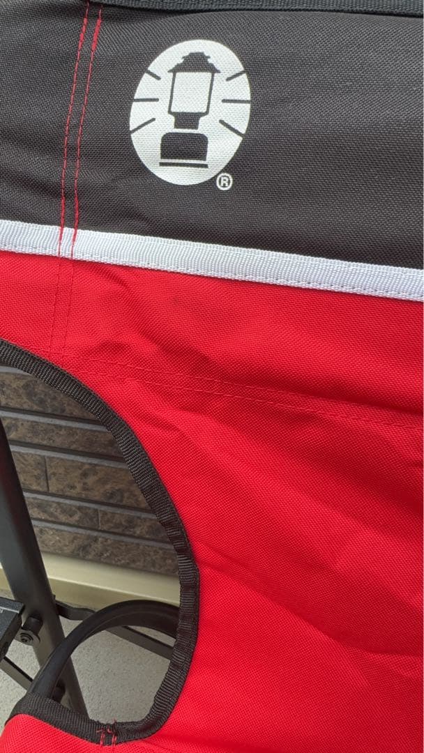 【★限定価格★】Colemanサイドテーブル付デッキチェアST(レッド)2脚