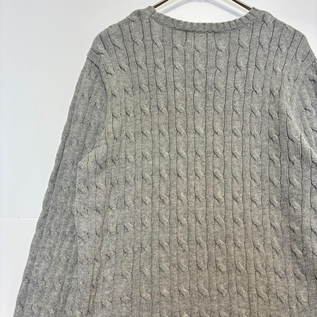 Polo Ralph Lauren グレー ケーブルニット　セーター　XL