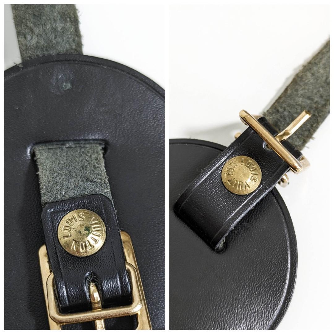 ルイヴィトン ネームタグ ポワニエ セット ブラック×ゴールド レザー