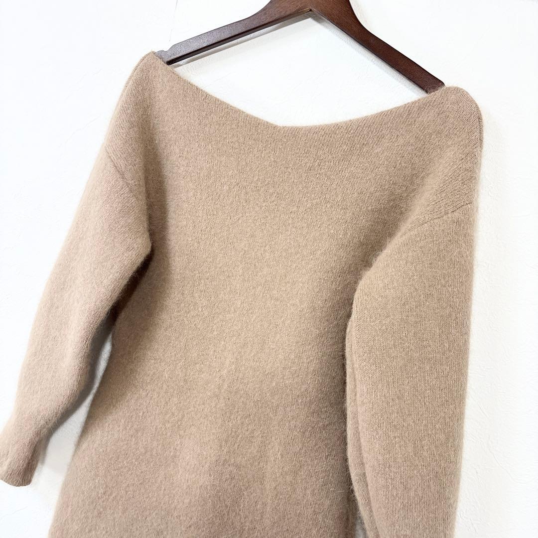 63 美品　THE TOE ニットワンピース ベージュ