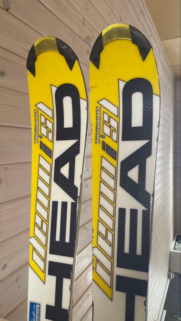 カービングスキー板大人男性161cmセット子供ジュニア HEAD女性 シニア黄色