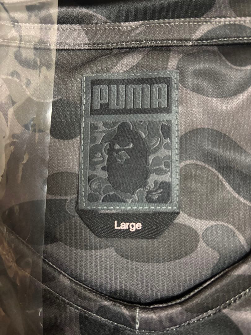 BAPE.FC PUMA blackカモフラージュシャツ