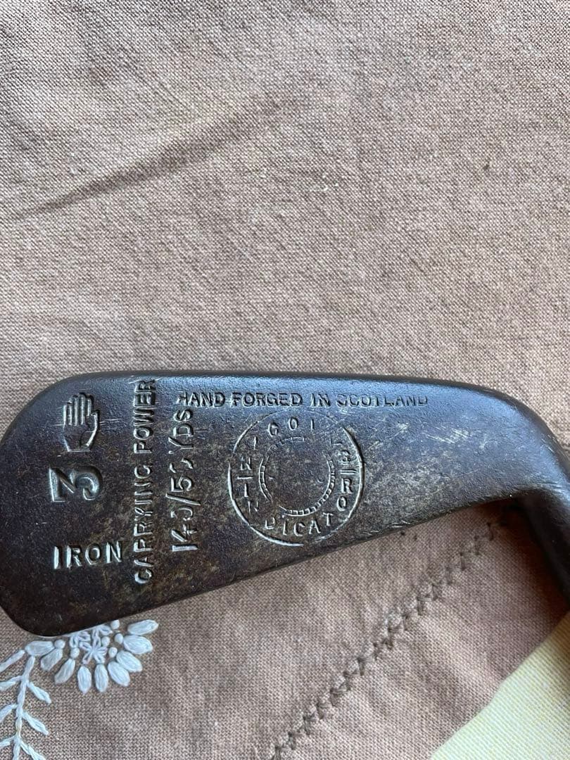 アンティーク　木製　ゴルフ　クラブ　ヒッコリー　アイアン　C　100年　アメリカ
