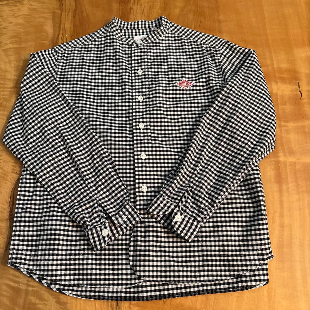 DANTON バンドカラー　ギンガムチェックシャツ