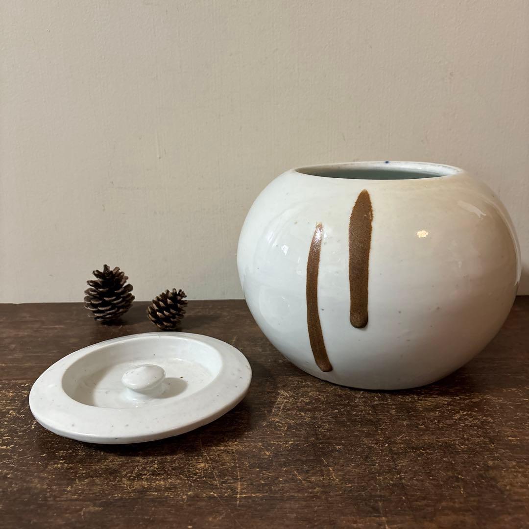 白磁　火消壺　蓋付き　伊万里　瀬戸　花器　赤星五郎　骨董品　李朝　アンティーク
