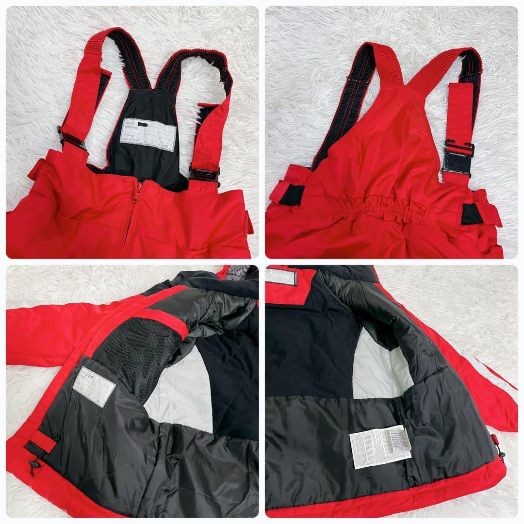 美品 フェニックス スキーウェア上下 140 ジュニア レッド ワッペン 小学生