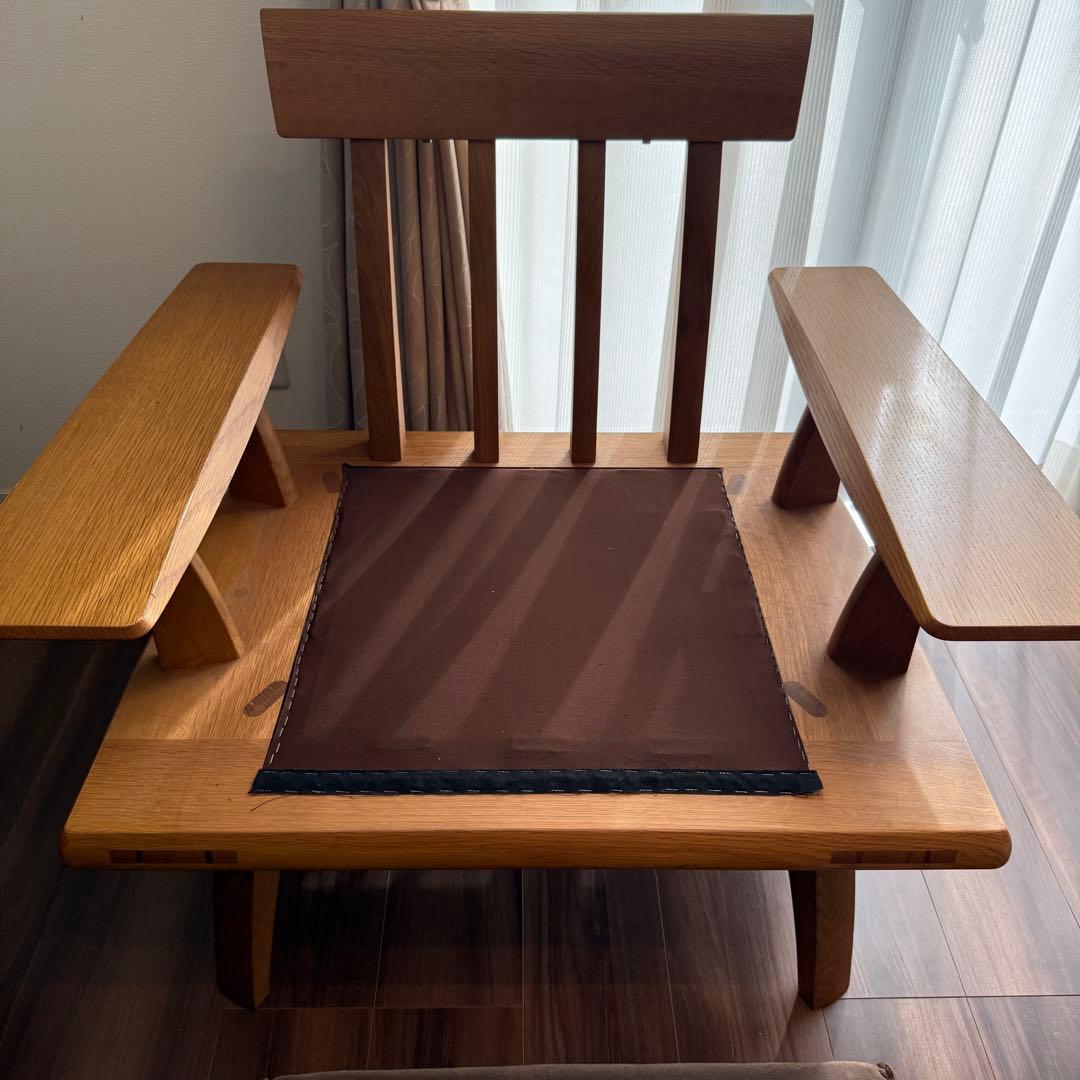 円空 高級 ラウンジチェア アームチェア 座面付き 希少 ローチェア1Pソファ