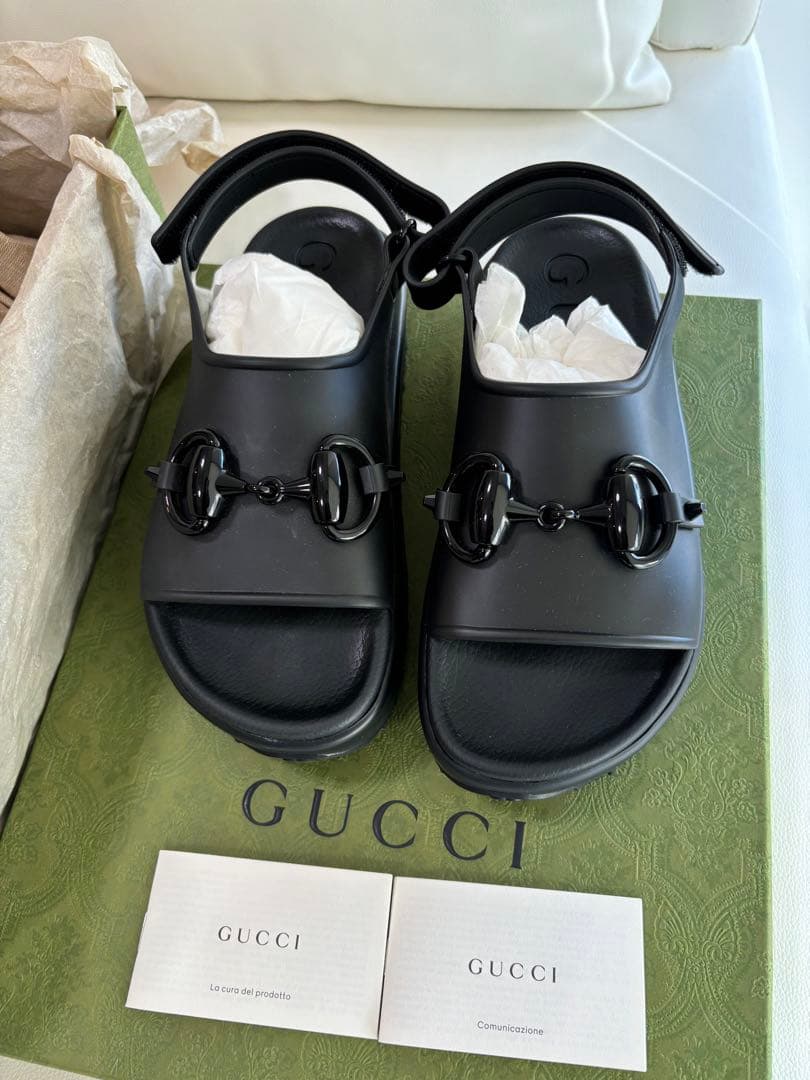 【新品未使用正規品】GUCCI グッチ ホースビットサンダル ブラック 23cm