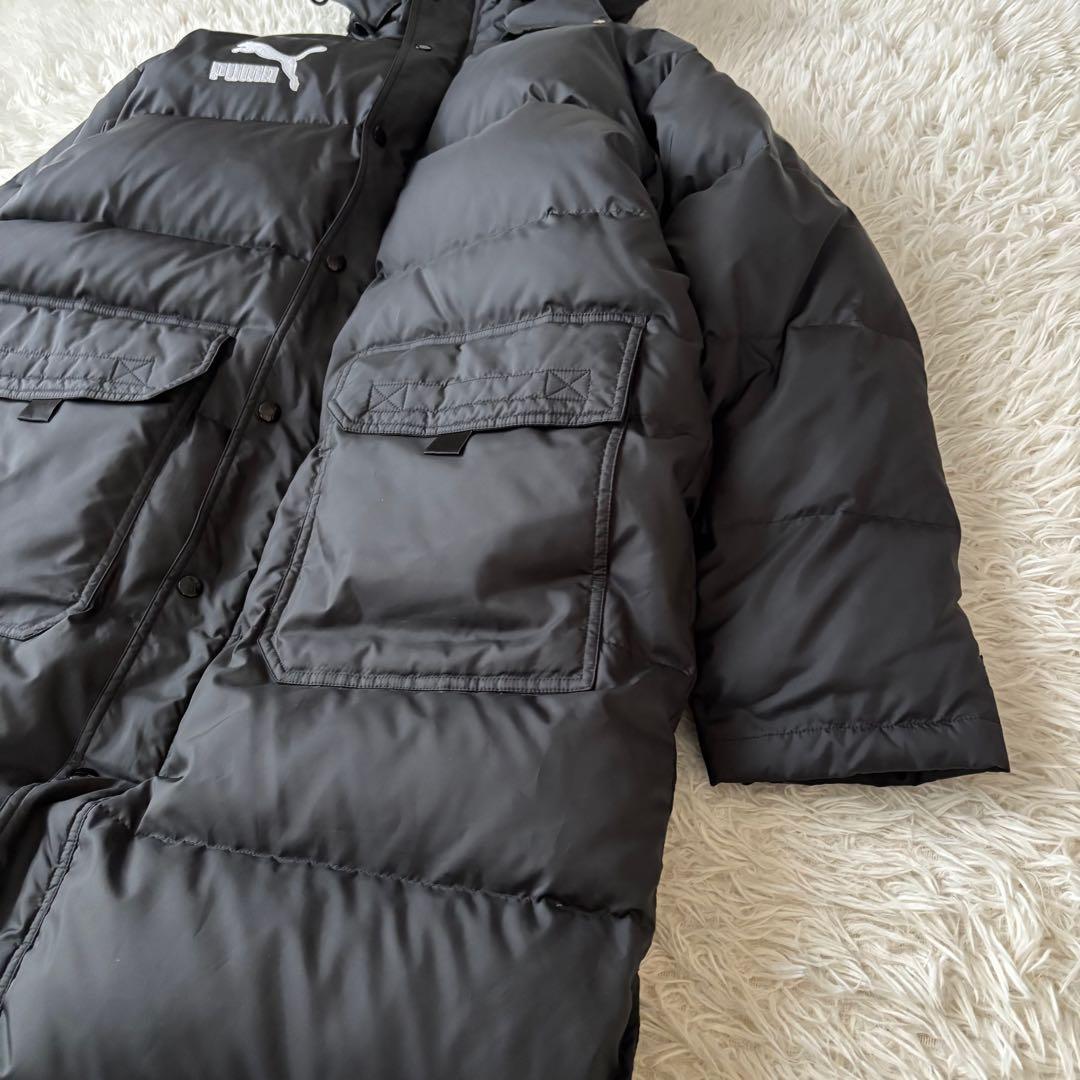 美品✨ プーマ ロングダウンジャケット ベンチコート 黒 ブラック L〜O