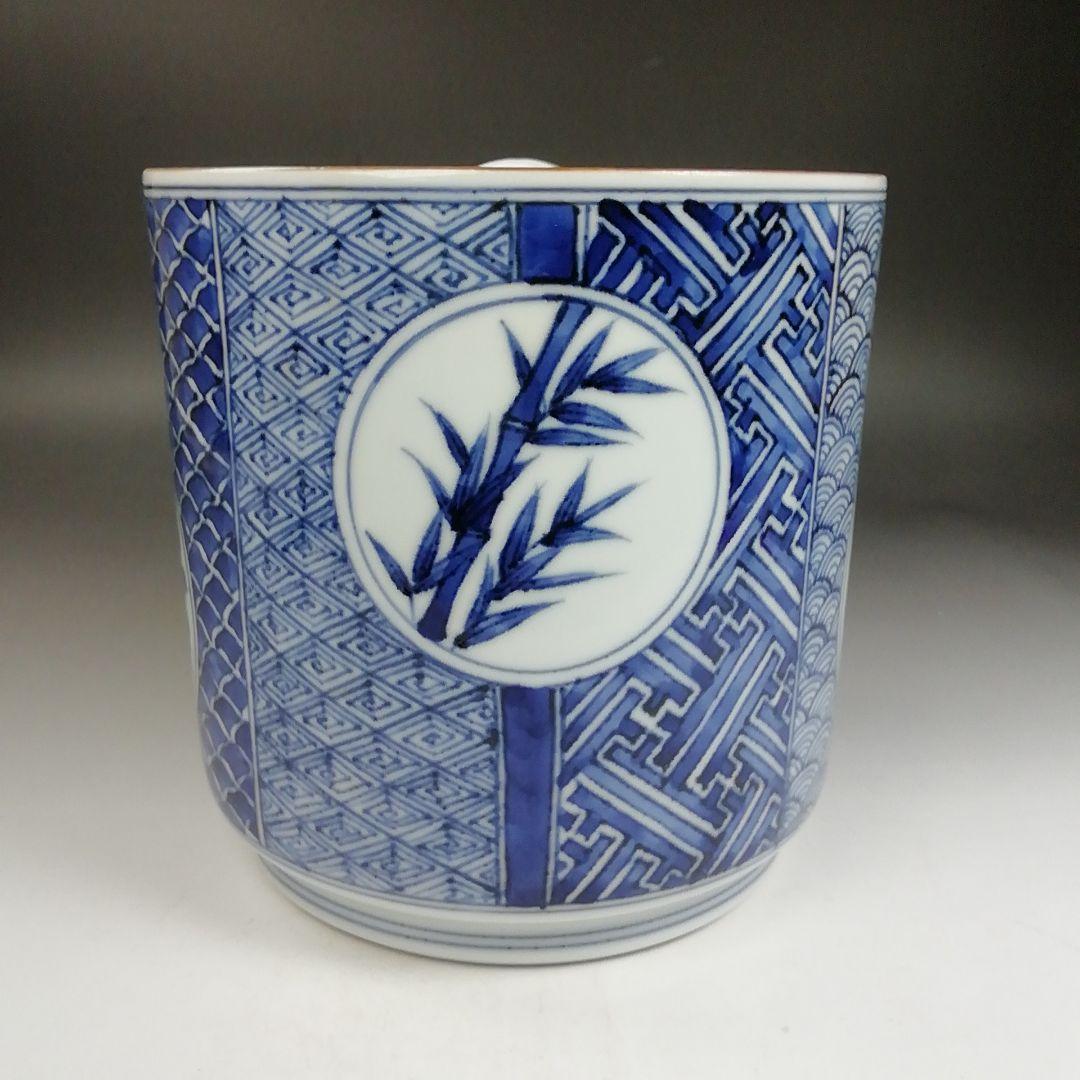 Ｗ１９０　水指　『祥瑞面取四君子画』『清閑寺窯　杉田祥平 造』　共箱　茶道具