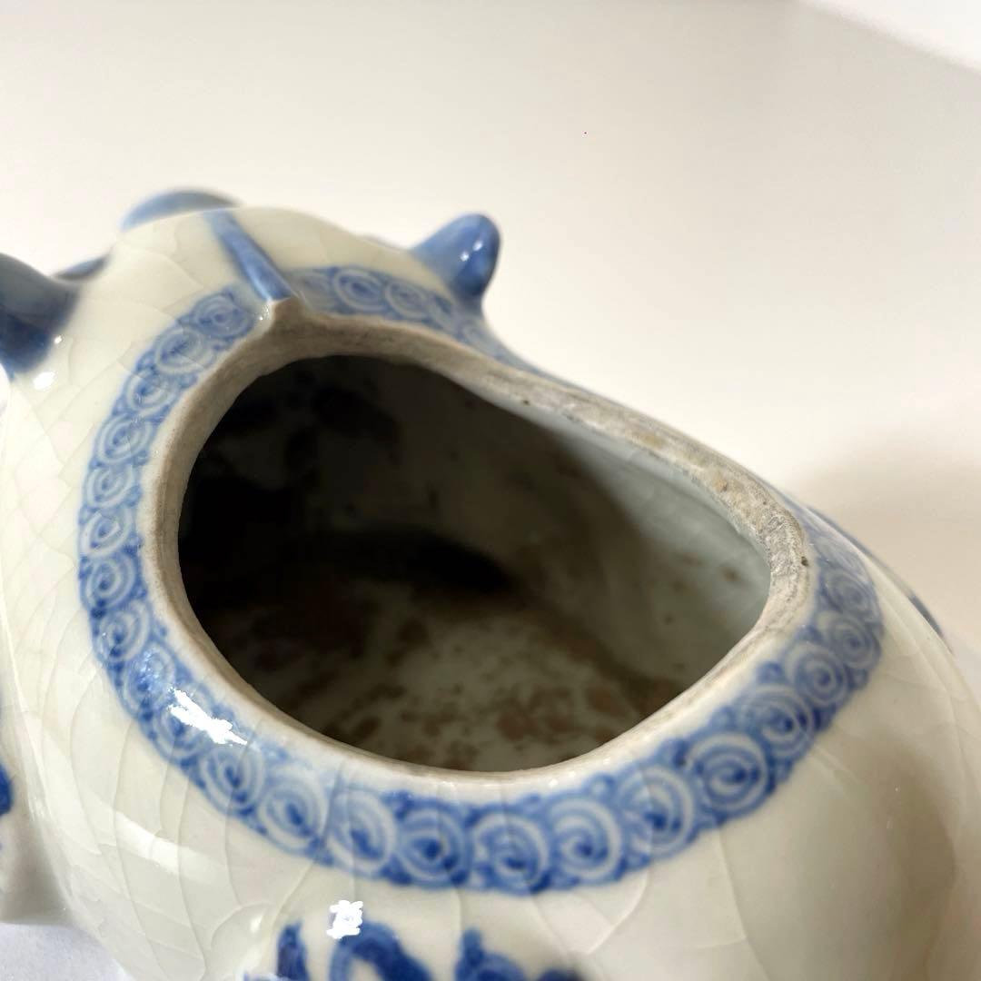 #XG446 古染付・猪型香炉・古染付・伊万里・香炉・骨董・中国古玩