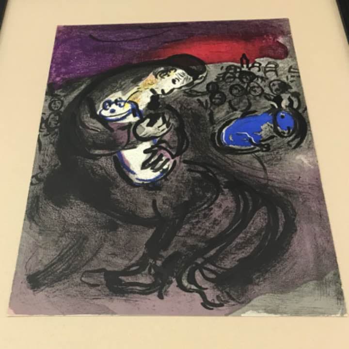 シャガール  リトグラフィ  「エレミア 哀歌」1956年 額付