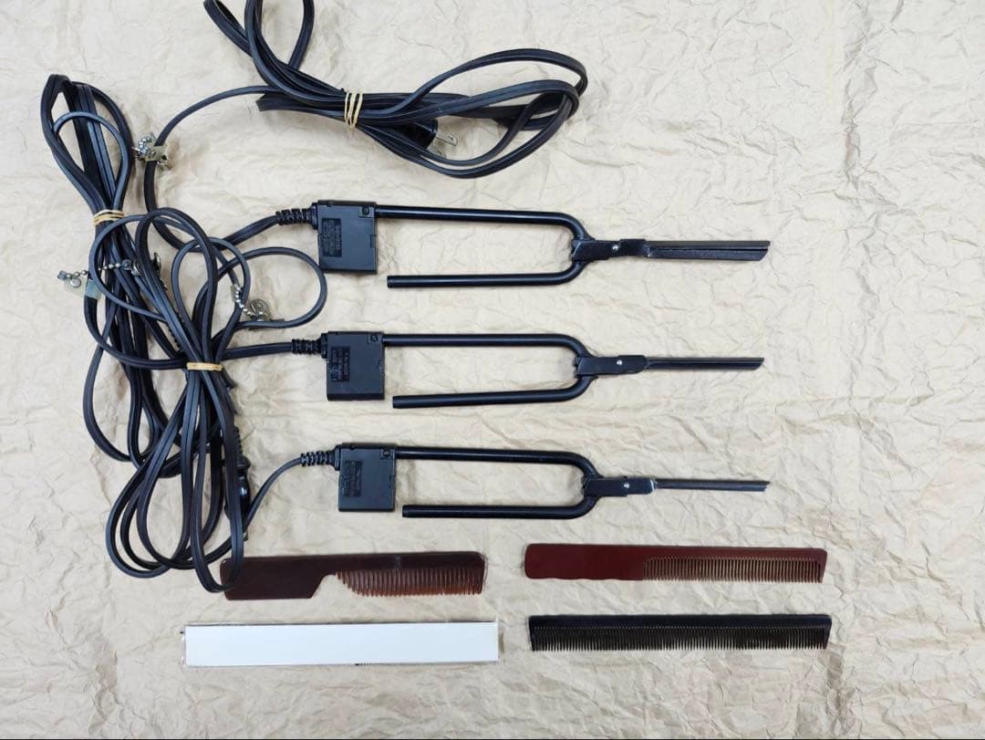 日理レンツアイロン■10㎜8㎜6㎜■中古■アイロンコーム4本■理容美容床屋パンチ