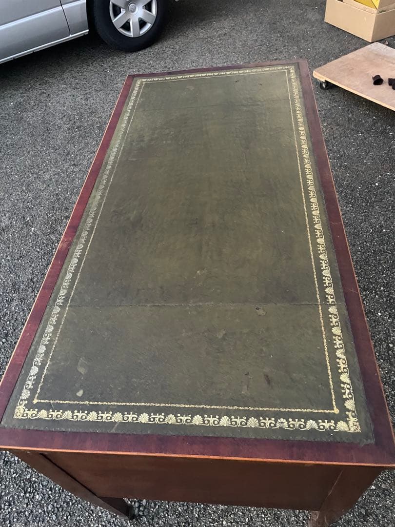 イギリス　書斎机　デスク マホガニー材 アンティーク　デスク　両袖　クラシック