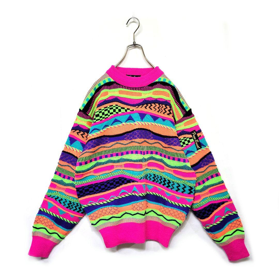 【美品】80's vintage Free Essel Japana 3Dニット