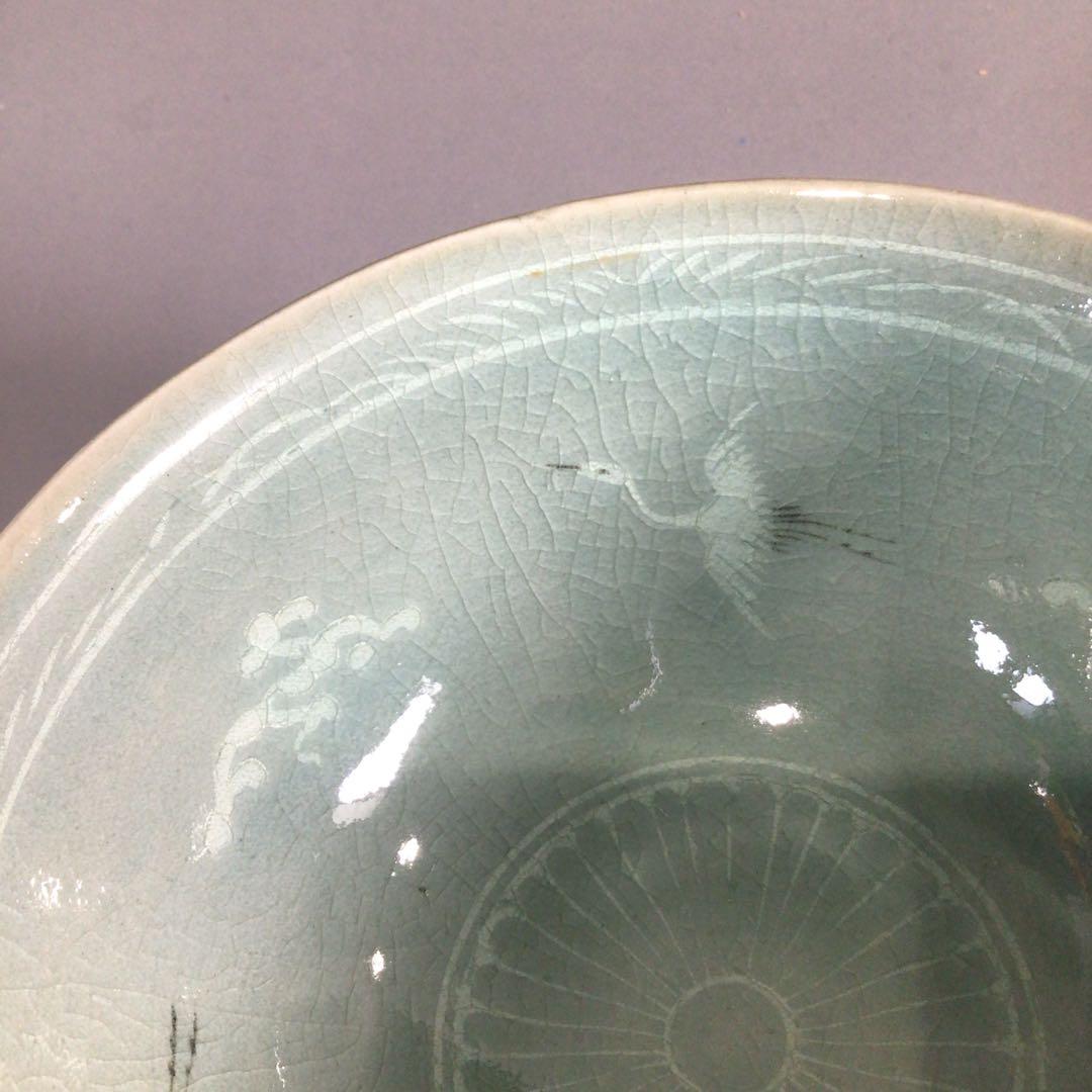 Ｐ４５５　茶碗　『高麗焼』『楽善斎　李方子造』『青磁茶碗』　抹茶碗　共箱　茶道具