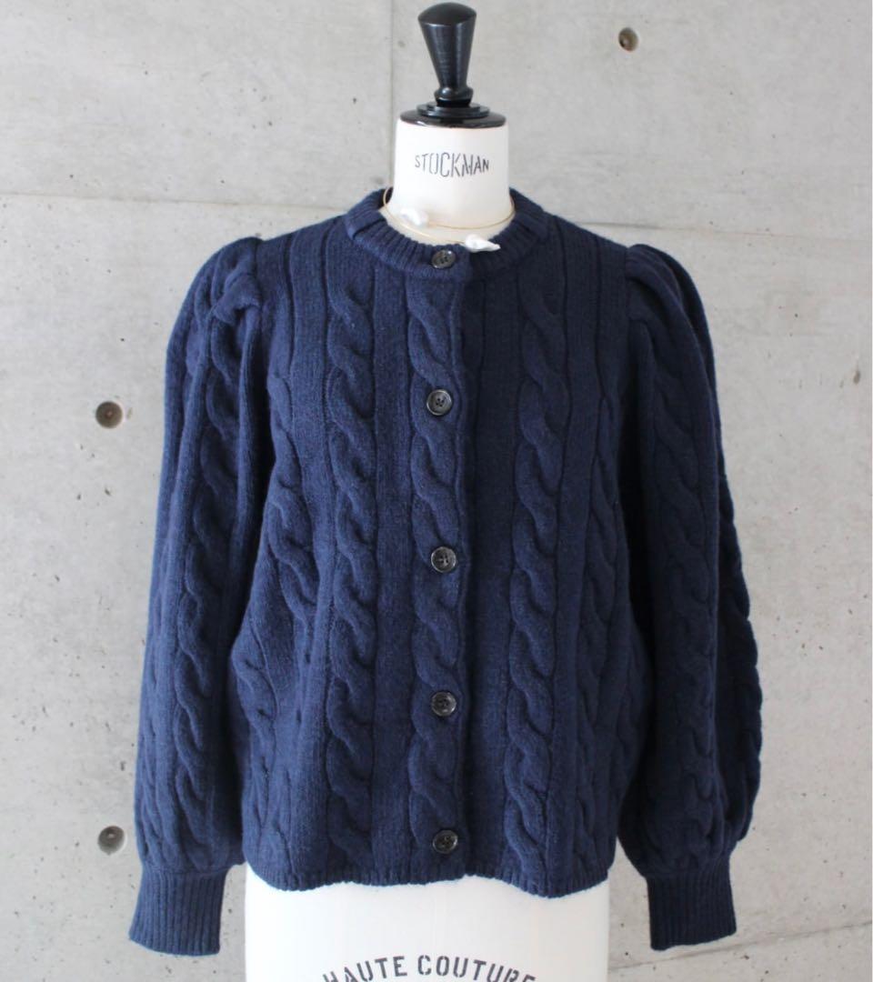 jnhearts ジェイエヌハーツ　ケーブルニットカーディガン　ネイビー