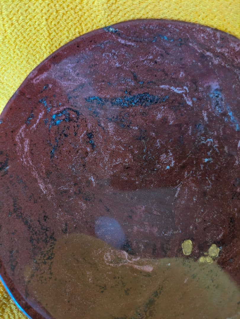 抹茶茶碗、石彫刻茶碗、赤石茶碗、倉田辰彦作、日本製