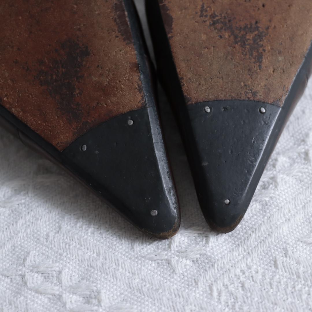 美品！GUCCI　グッチ　ミュール　ハイヒール　ポインテッドトゥ　レザー