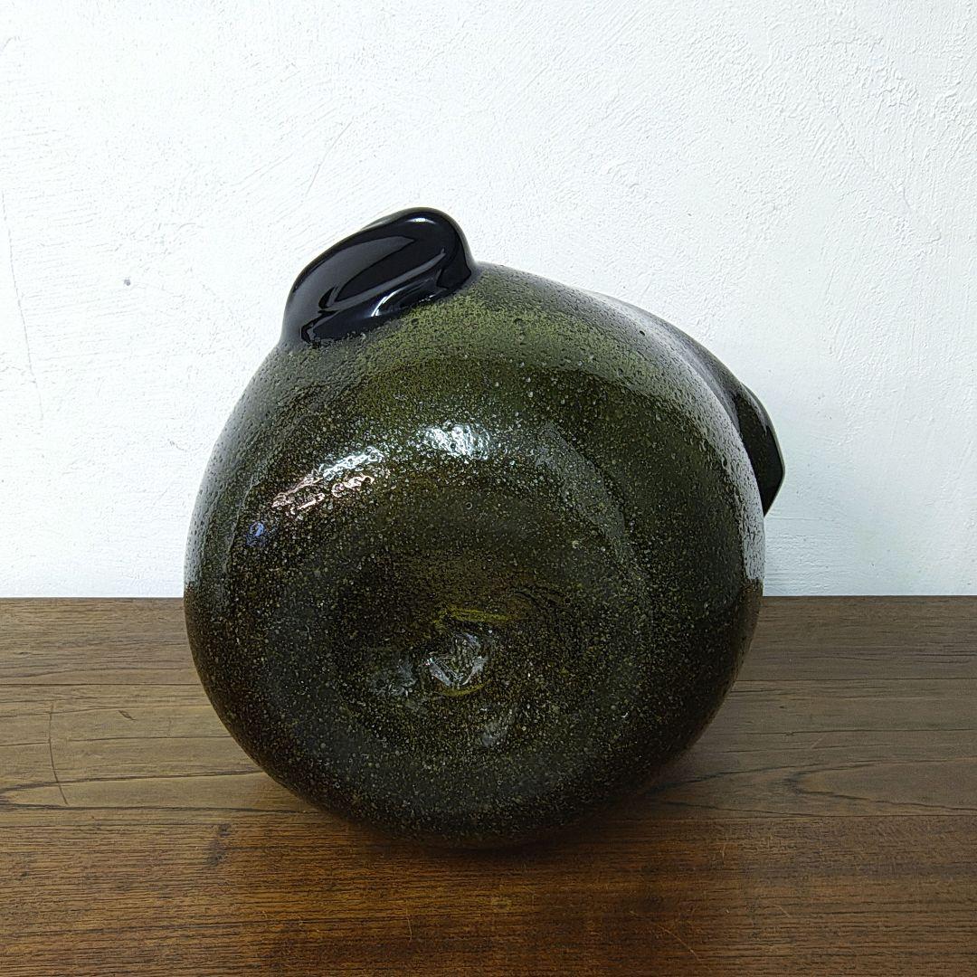 【稲嶺盛吉】泡ガラス 花器 ワインクーラー 大作