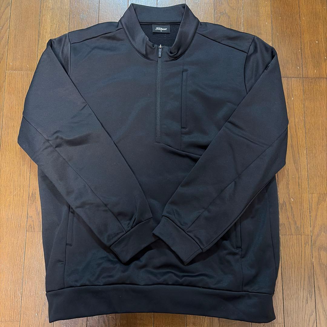 【中古美品】TITLEIST 裏起毛ハーフジップブルゾン ブラック系 3L