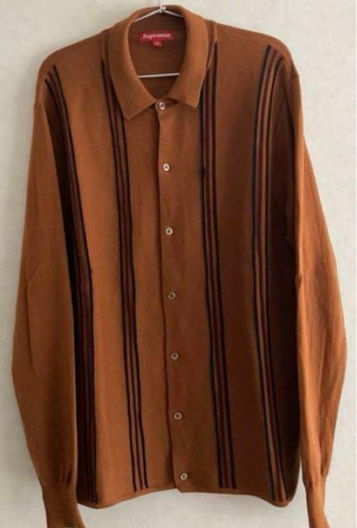 トップス supreme STRIPED POLO SWEATER (M)