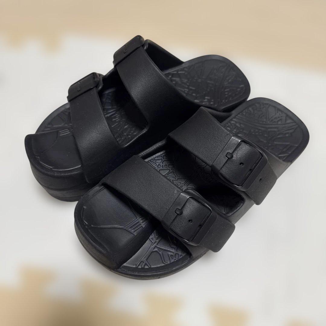 【美品】ラクバキ イージーサンダル ラップ ブラック S~23.0cm