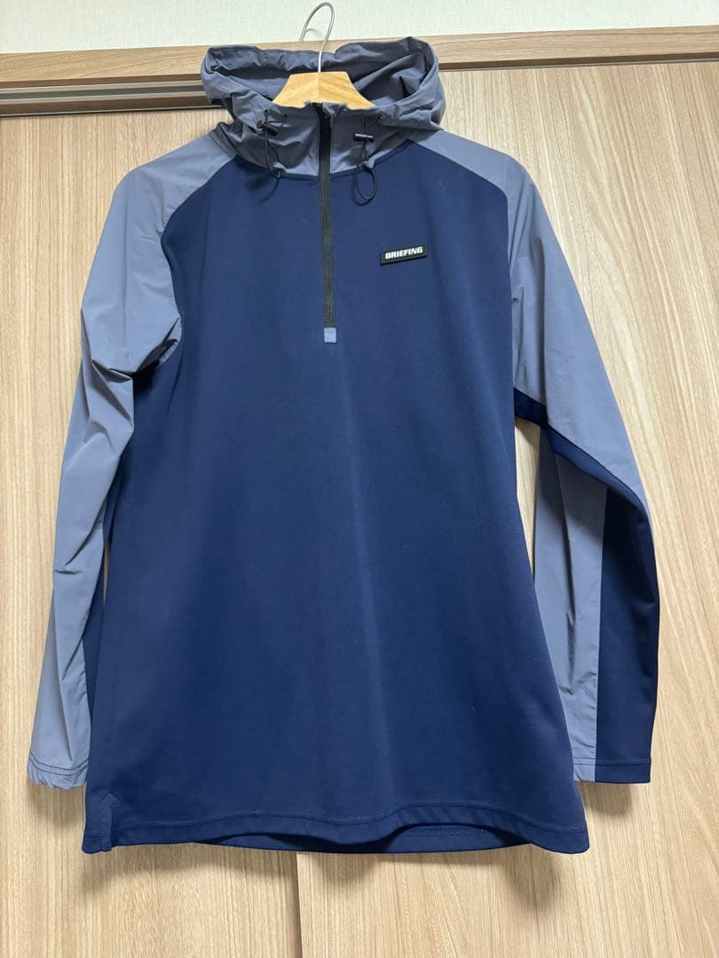ブリーフィング ゴルフ ハーフジップ フーディ 紺 M 美品