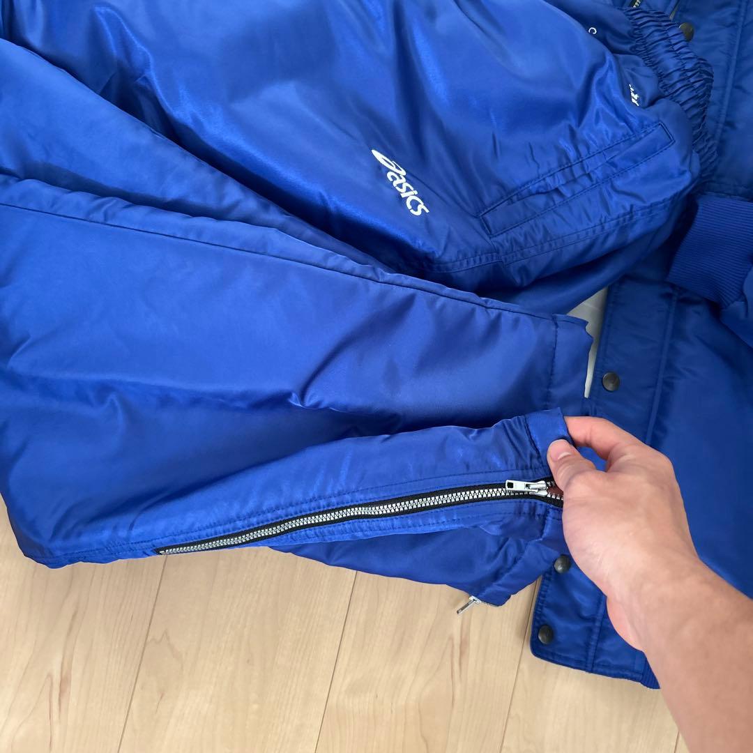 asics ウィンドブレーカー セットアップ 中綿 青