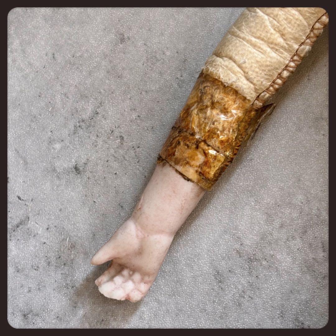 アンティーク ブロンド　チャイナヘッドドール　レザーボディ