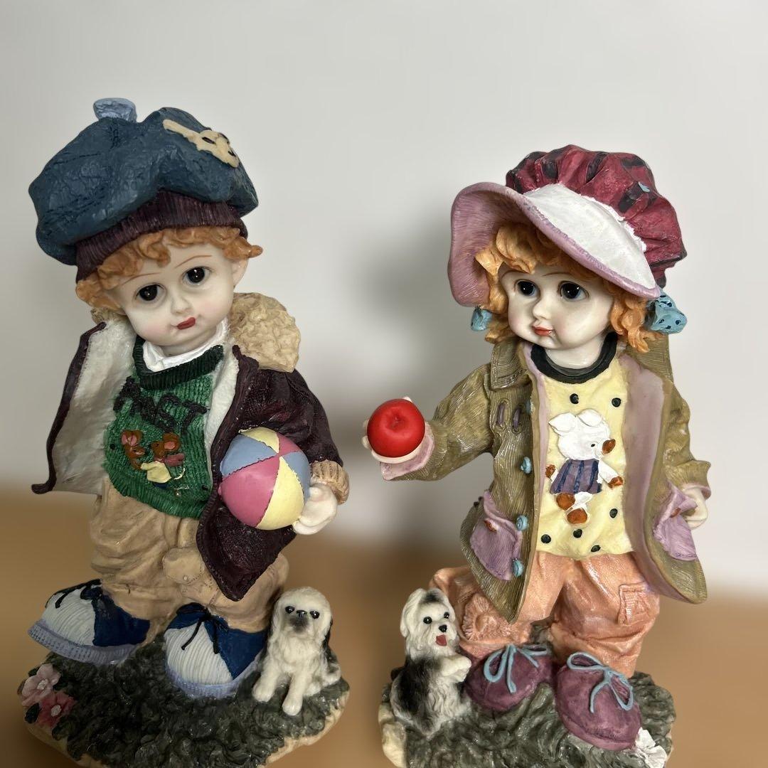 自宅保管品　美品　アンティーク　男の子女の子　人形　ドール　置物