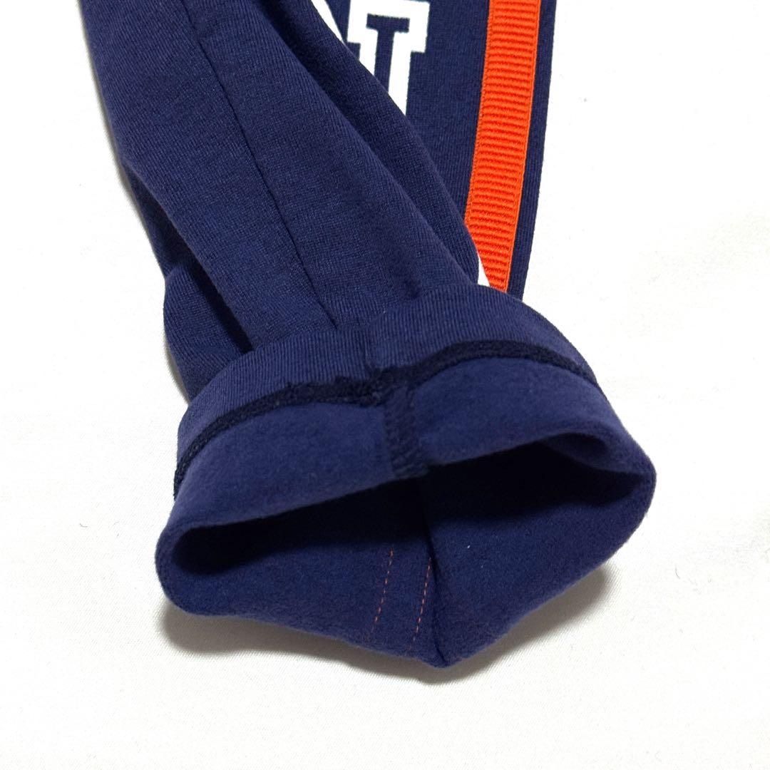 目立つロゴ良好　マークアンドロナ　レディースレギンス　紺橙ライン日本製