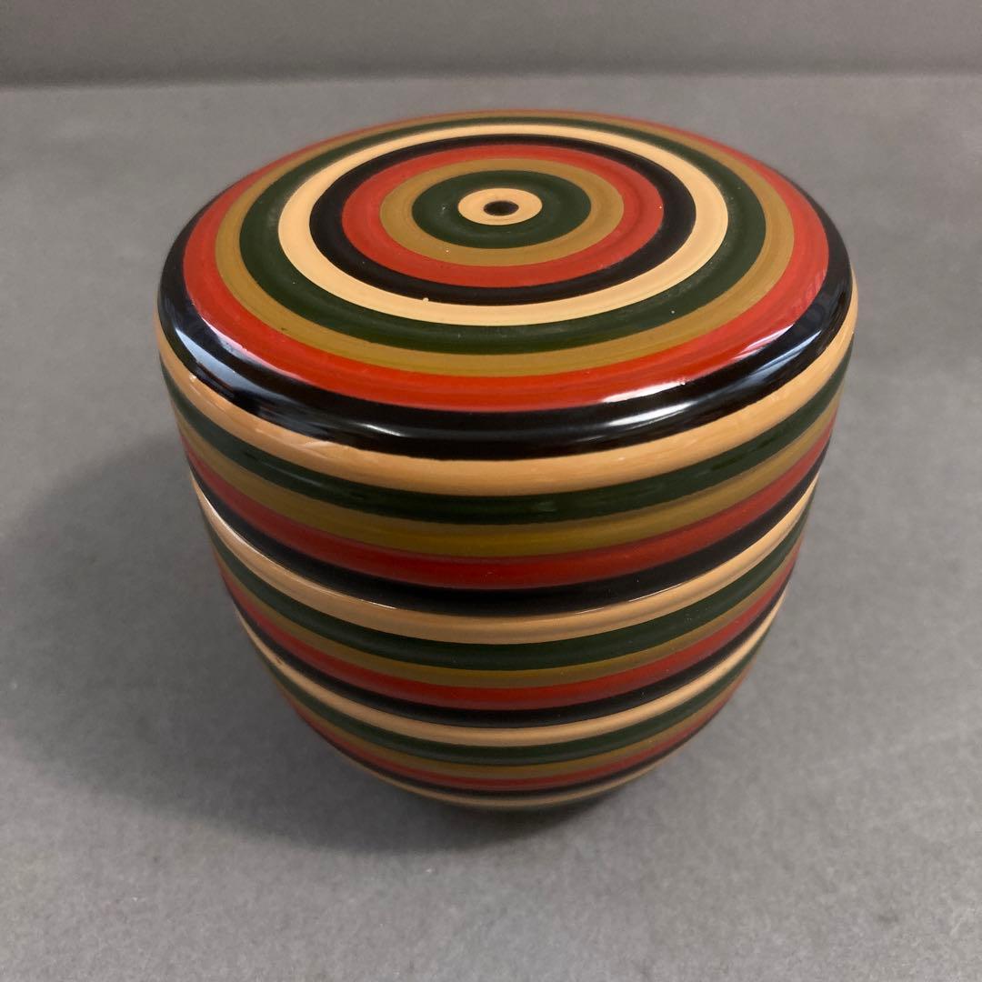 茶道具　独楽塗　棗　黒切合口　中次　S109N