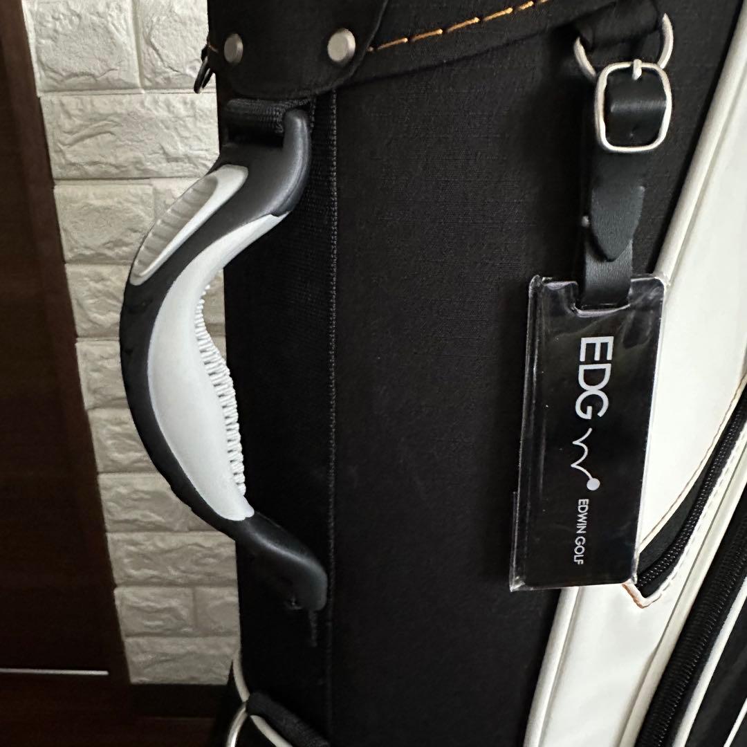 美品 EDWIN GOLF ゴルフ 9.5型キャディバッグ 6分割 ブラック