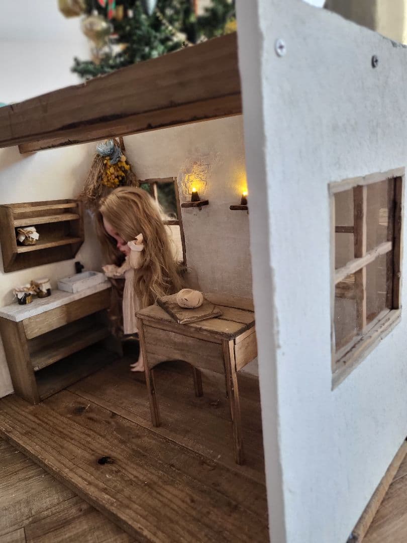 背景ボード　ミニチュアハウス　ドールハウス　アンティーク　ブライス　1/6サイズ